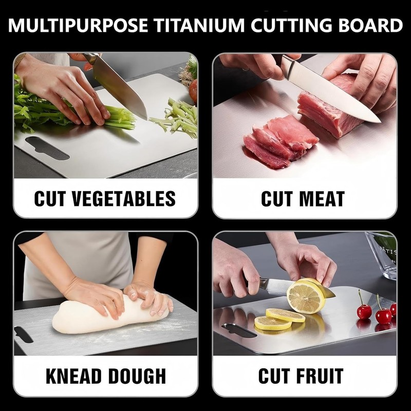 Titanium Cutting Board, 100% Pure Titanium Cutting Boards for Kitchen, Double Si gallery