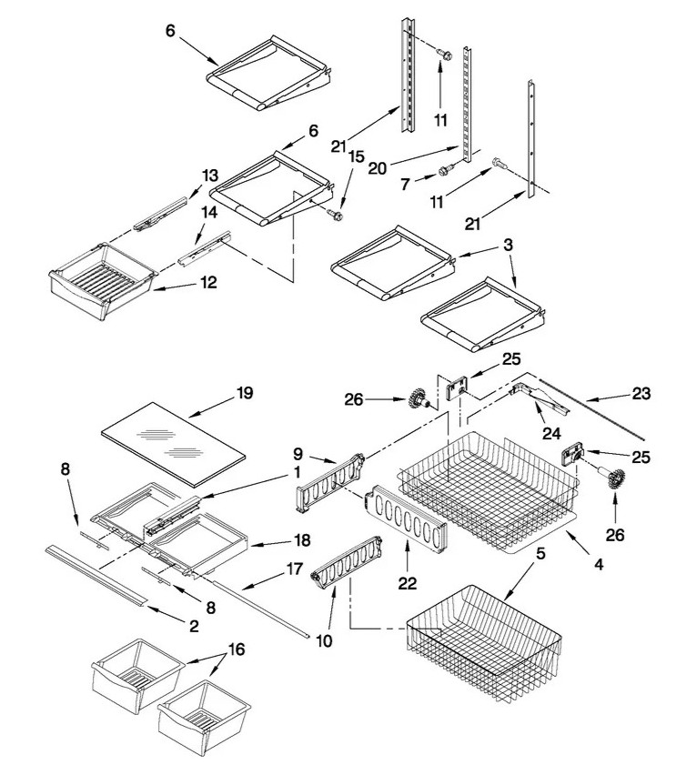 Whirlpool Refrigerator : Drawer Slide Rail Screw : Set of 2 (W11233072) {P9314} gallery