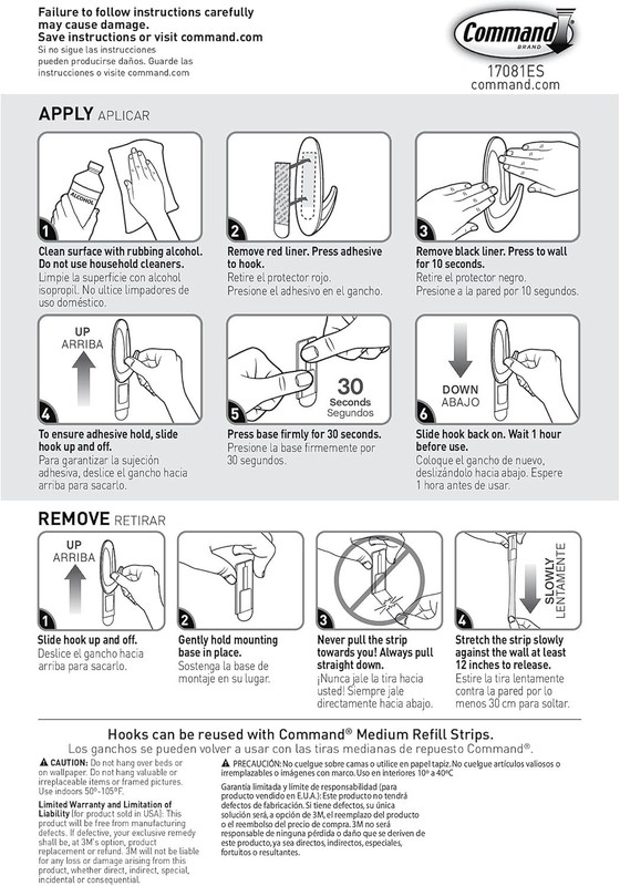 Command Medium Designer Hooks, 2 Hooks and 4 Command Strips, Damage-Free - 3 lb gallery