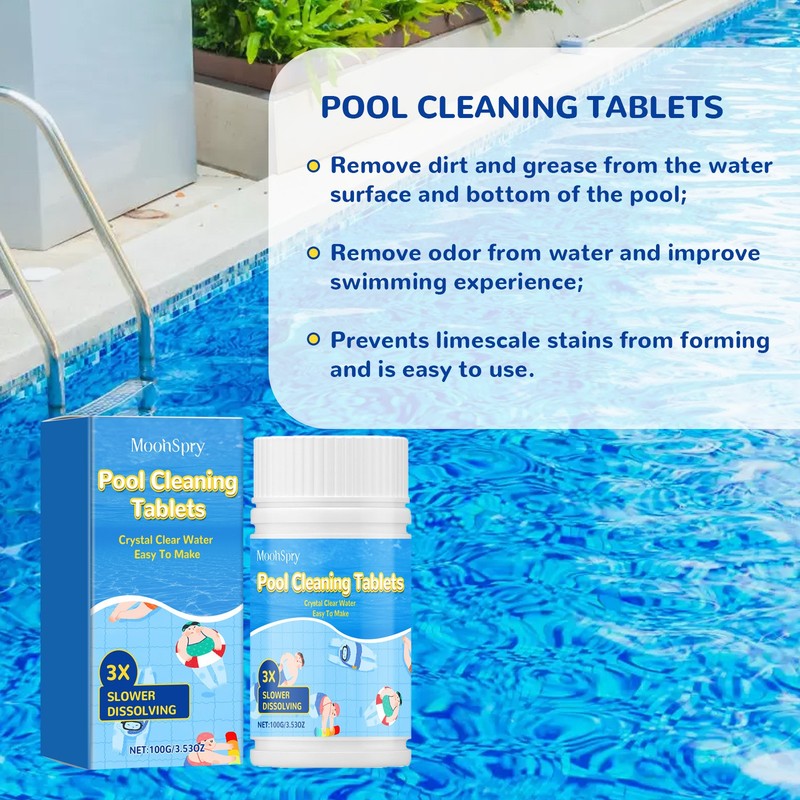 Pool Cleaning Tablets For Crystal Clear Water,Clears Cloudy Or Hazy Pool Water gallery
