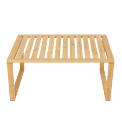 Bamboo Stackable Shelf, Natural Bamboo Color, Easy Assemble, 16 x 10 x 1.18in