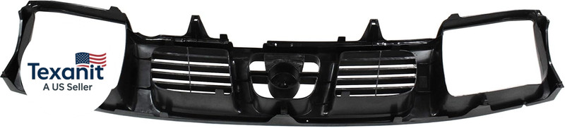 Grille Assembly Compatible with 1998-2000 Nissan Frontier Black Shell and Insert gallery