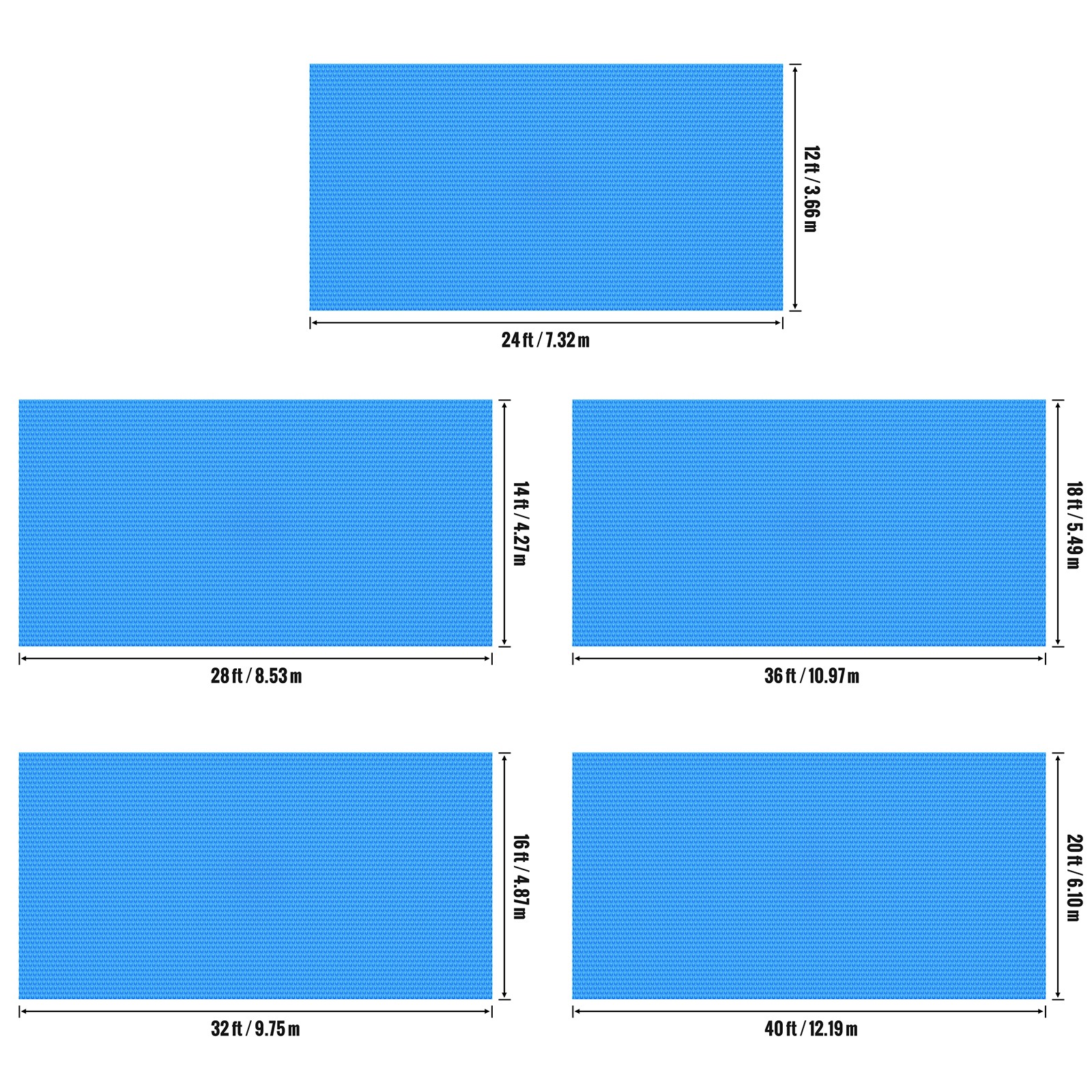 VEVOR 12 Mil Solar Pool Cover Heater 24x12 28x14 32x16 36x18 40x20 Blanket Pools gallery