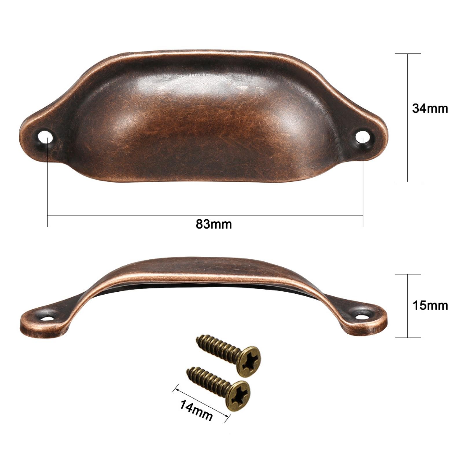 Cup Drawer Pull Kitchen Cabinet Handles Copper Tone 83mm Hole Centers gallery