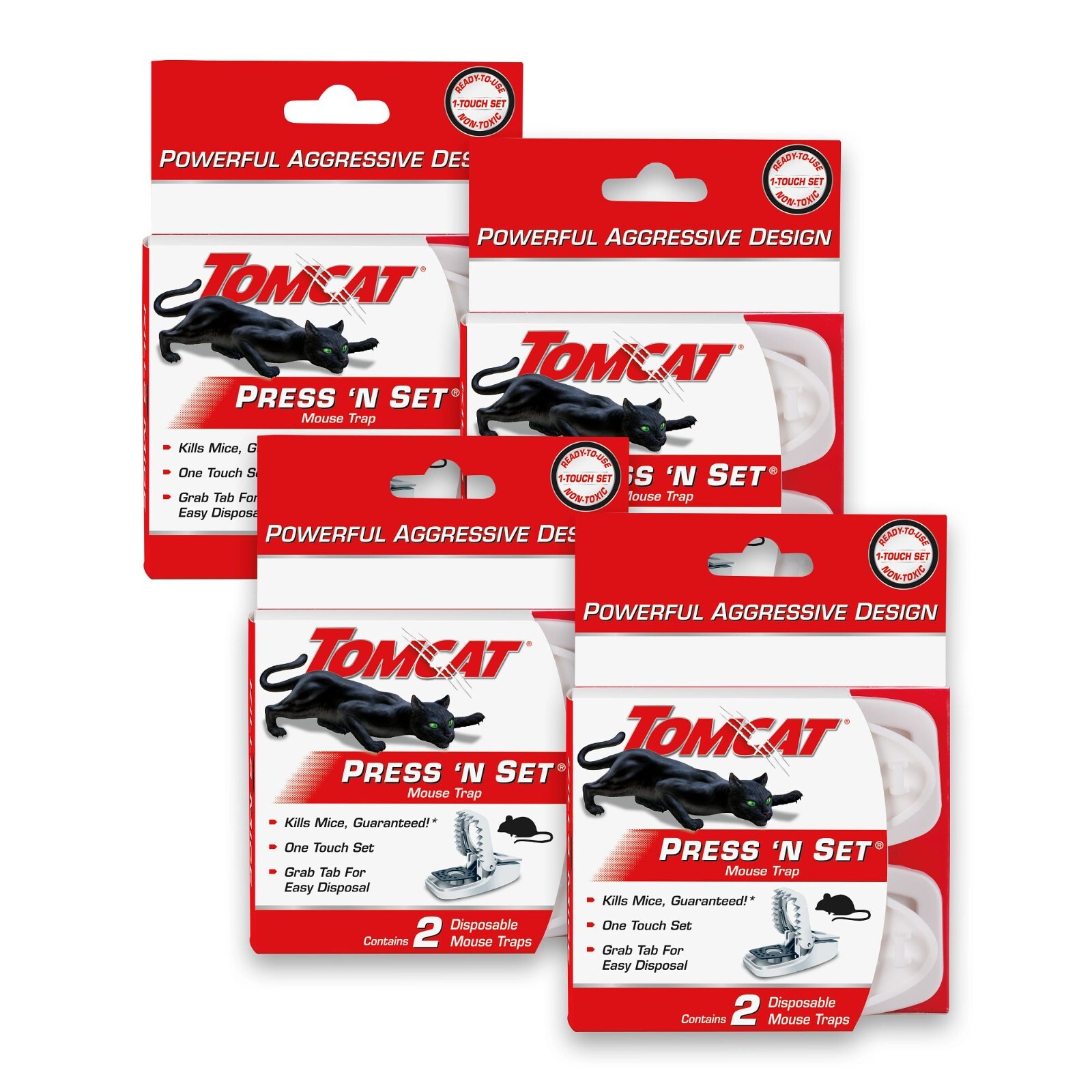 Tomcat Press 'N Set Mouse Trap, 4-Pack (8 Traps) gallery