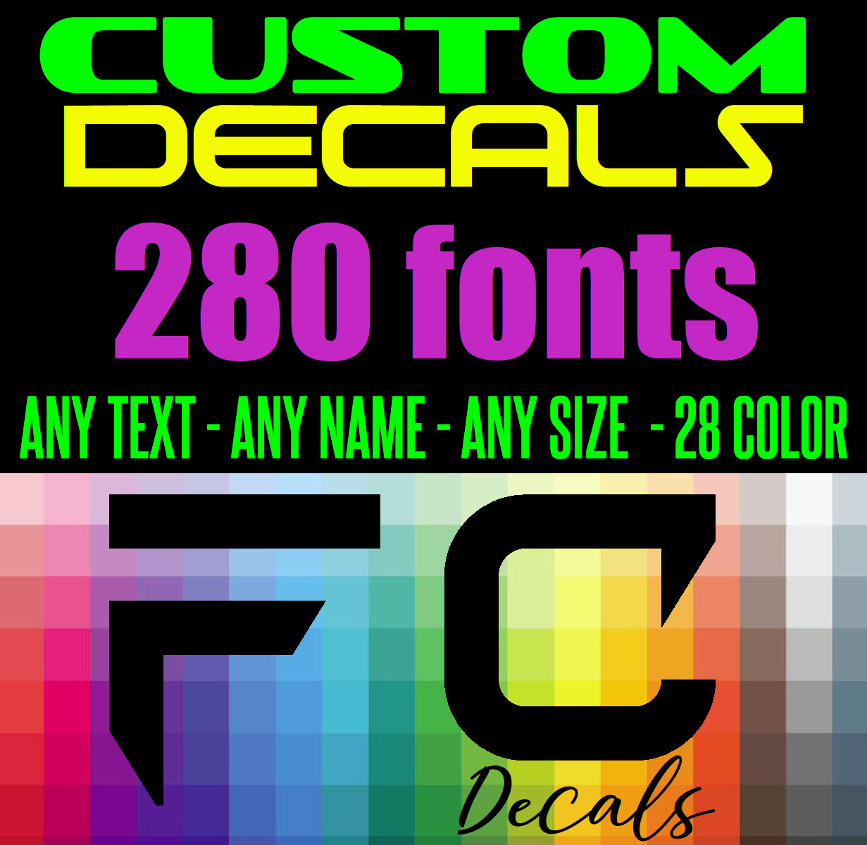 Custom Text Vinyl Lettering Sticker Decal Personalized ANY TEXT - ANY NAME [A15 gallery
