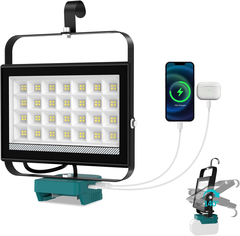 100W LED Work Light, Cordless Portable Light for 20V Max Battery(Not Included... gallery