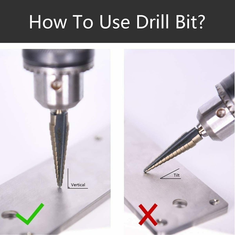 HSS 5PCS Titanium Step Drill Bit Set W Automatic Center Punch High Speed Steel gallery