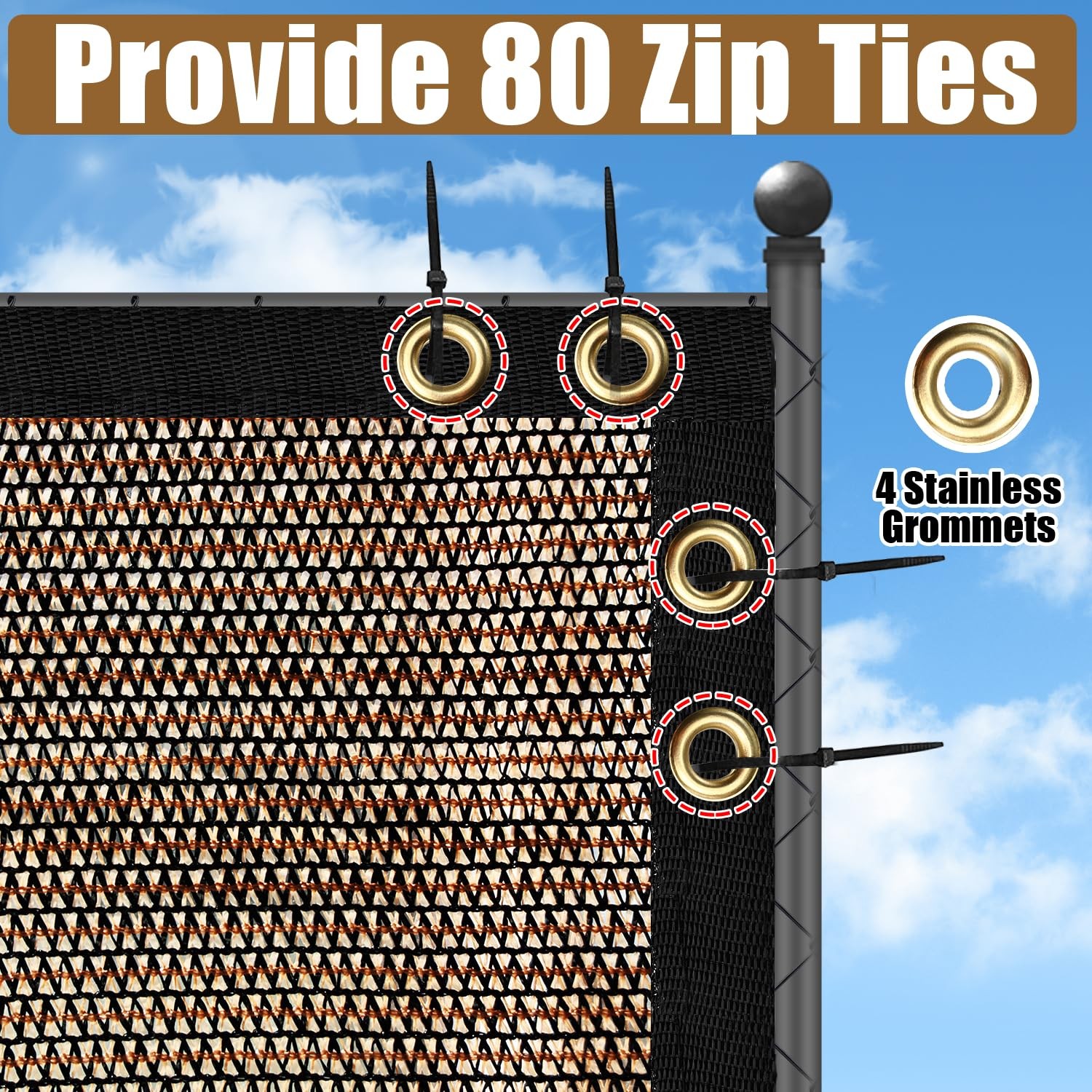 Brown 6FTX50FT Outdoor Privacy Screen Fence & Mesh Shade Net Cover Ideal gallery