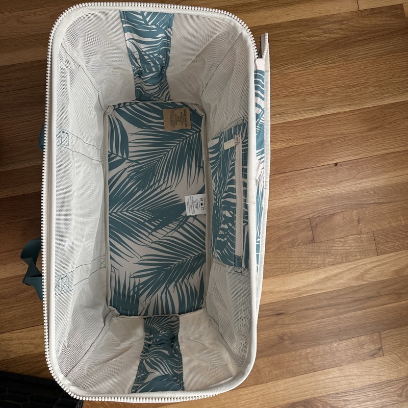 Aloha Collection CleverMade Collapsible Beach Tote Bag Floral Teal Green Hawaii gallery