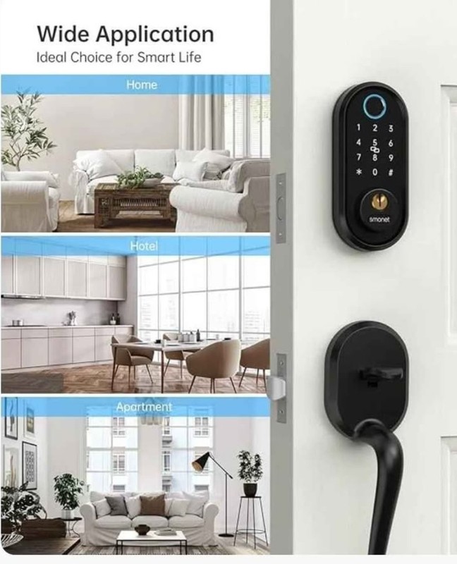 SMONET Smart Lock Keyless Entry Door Lock - Black (WILY2BSF2S) gallery