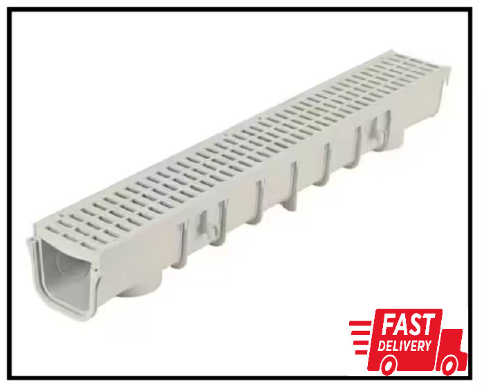 Plastic Drain Grate 5 In Pro Series Channel 5-1/4 In Wide X 19-5/8 In Long Gray gallery