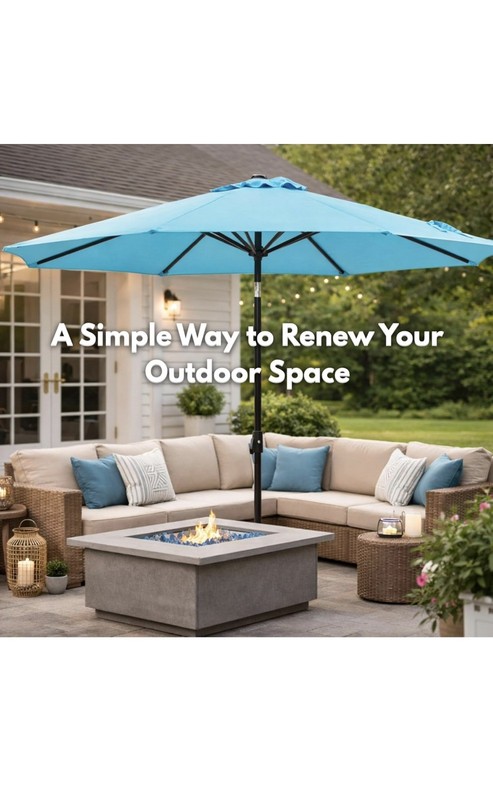 9ft Umbrella Replacement Canopy 8 Ribs, UV & Fade Resistance OLEFIN Fabric gallery