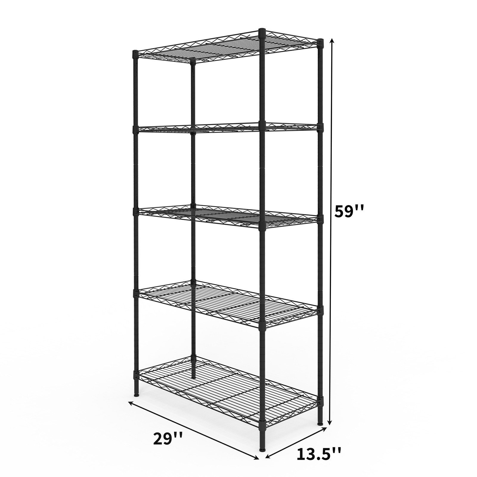 5 Tiers Adjustable Shelf Spacing, Display Rack with Adjustable Feet 74*34*150cm gallery