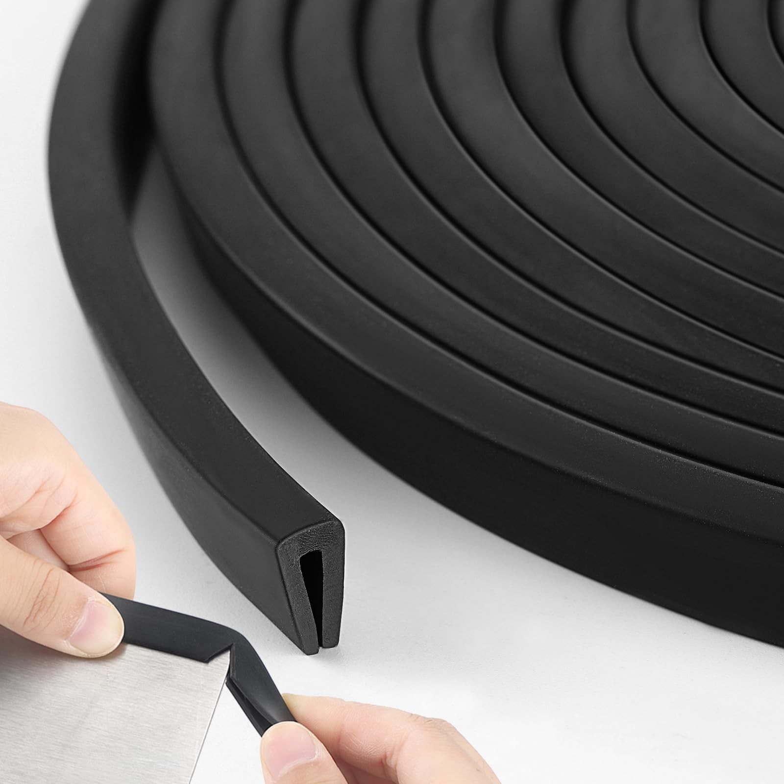 Kingdder Rubber Edge Trim 1/8" U Channel Sheet U ,10 Feet Long, Black gallery