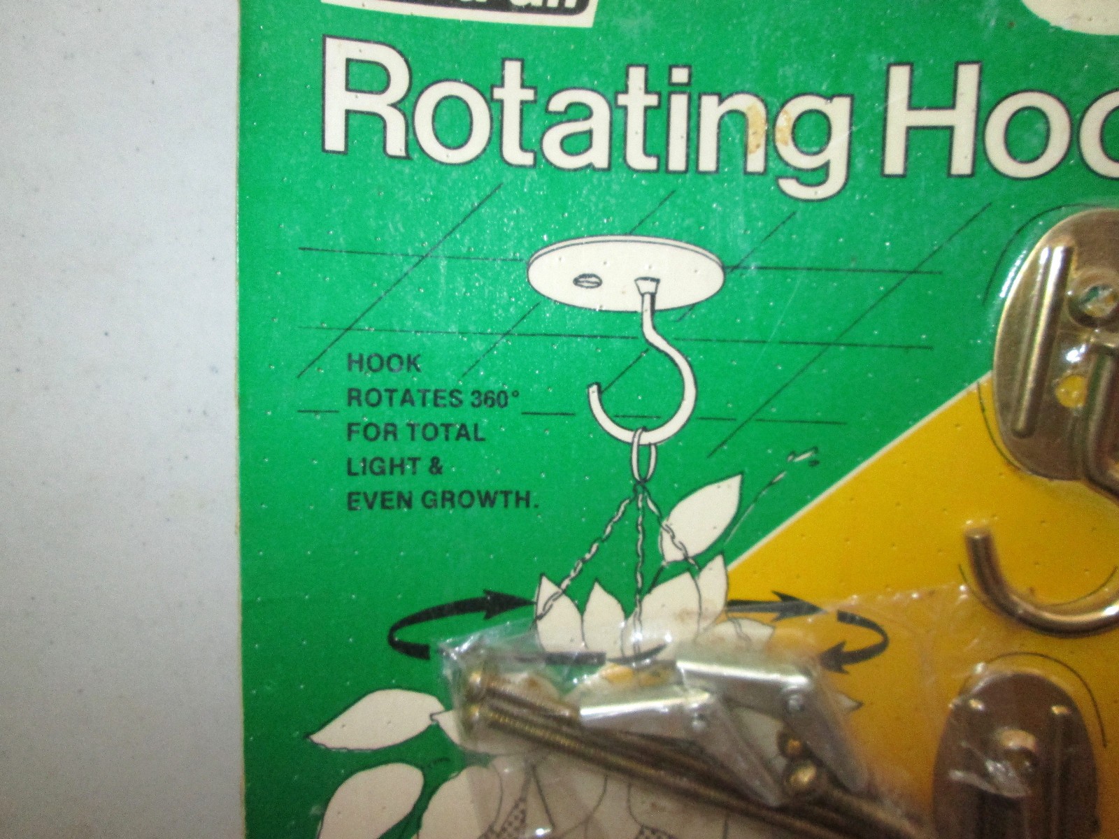 Vintage NOS Hold-All Brass Rotating Hook Rotates 360 Degrees Plant Hanger USA gallery