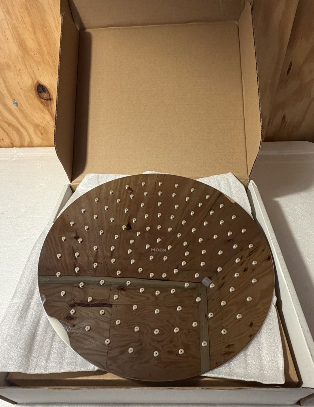 MOEN 1-Spray Patterns 12 in. H Single Ceiling Mount Fixed Shower Head in Chrome gallery