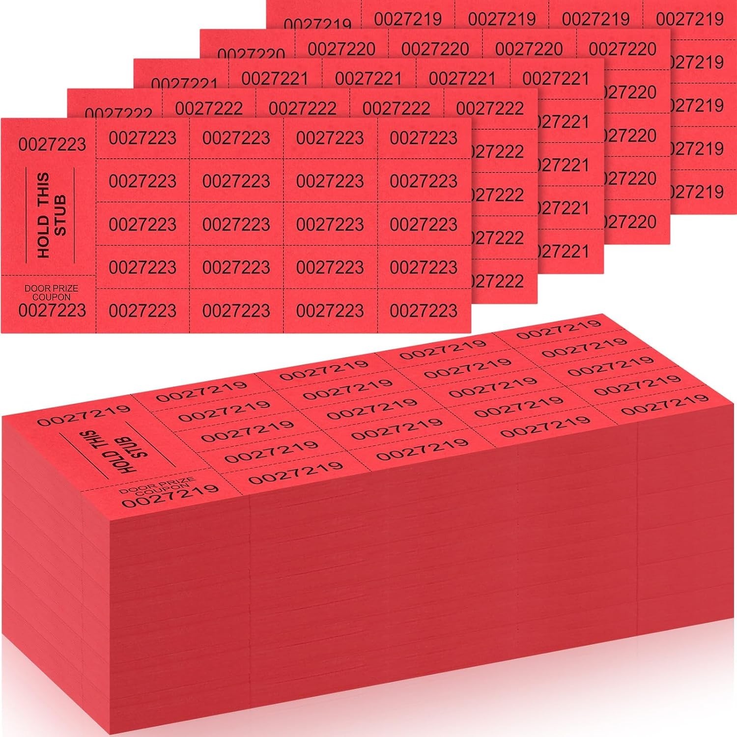 Kosiz Red Raffle Tickets – 504 Sheets | 20 Bid Raffle Tickets | Auction & Event gallery