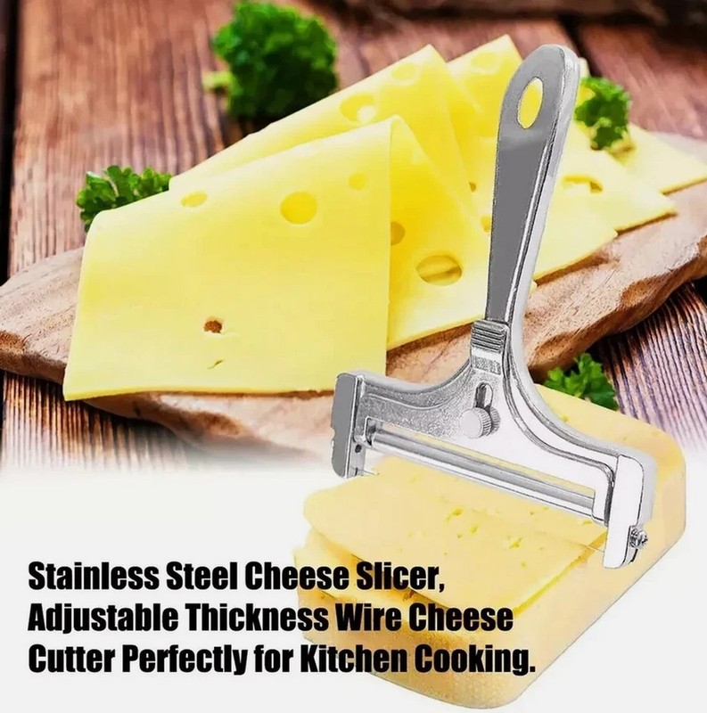 Hard Cheese Slicer Adjustable Stainless Steel -Kitchen Tool With Wire Cutter gallery