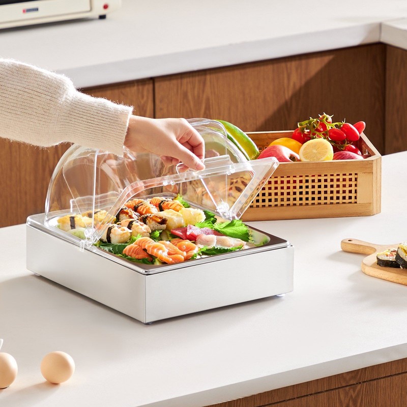 1x1/2 Pan Kitchen Display Tray with Detachable Lid & Ice Tray gallery
