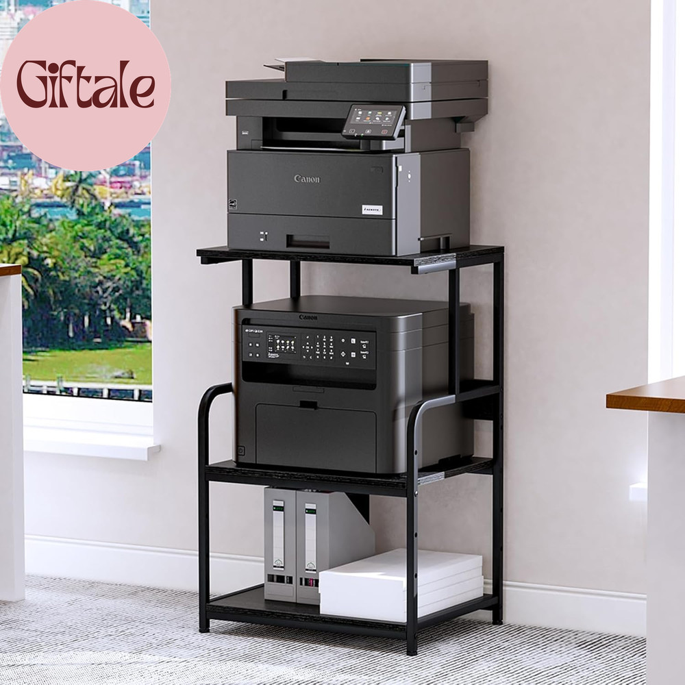Printer Stand with Storage Shelf,3 Tier Printer Cart with Wheels,Mobile Printer