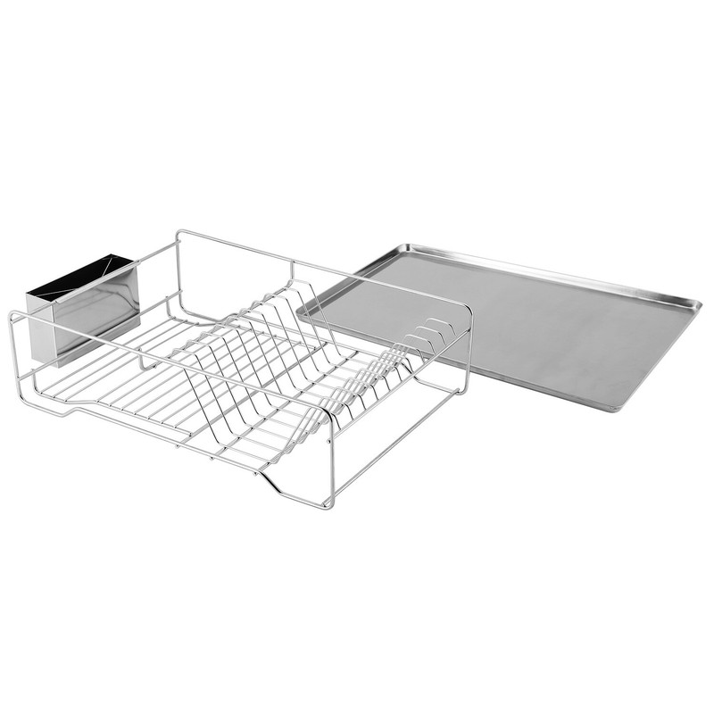 Kitchen Over Sink Dish Drying Rack Stainless Steel Drainer Holder w/ Drainboard gallery