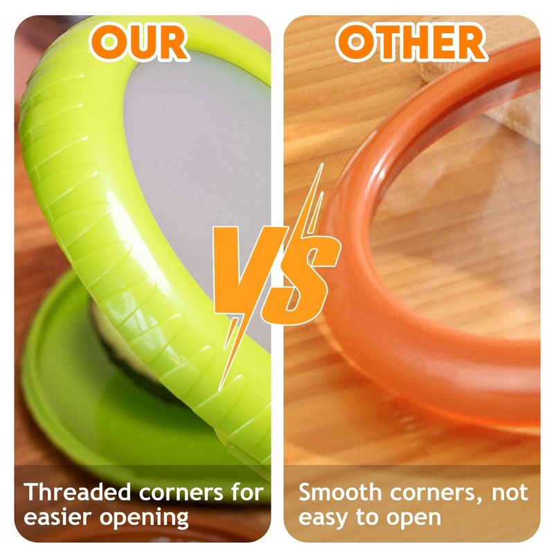 4 Pcs Silicone Fruit Vegetable Containers Green Red Yellow Brown gallery