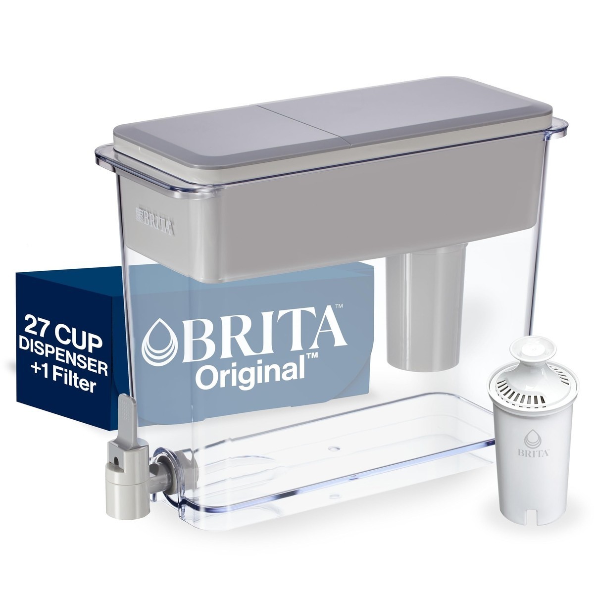 Brita UltraMax 27 Cup Large Water Filter Dispenser Fridge Purifier White/Gray gallery
