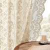Beige Lace Curtains - 63 Inch Length, 2 Panels Set - Victorian Floral Sheer Curt gallery