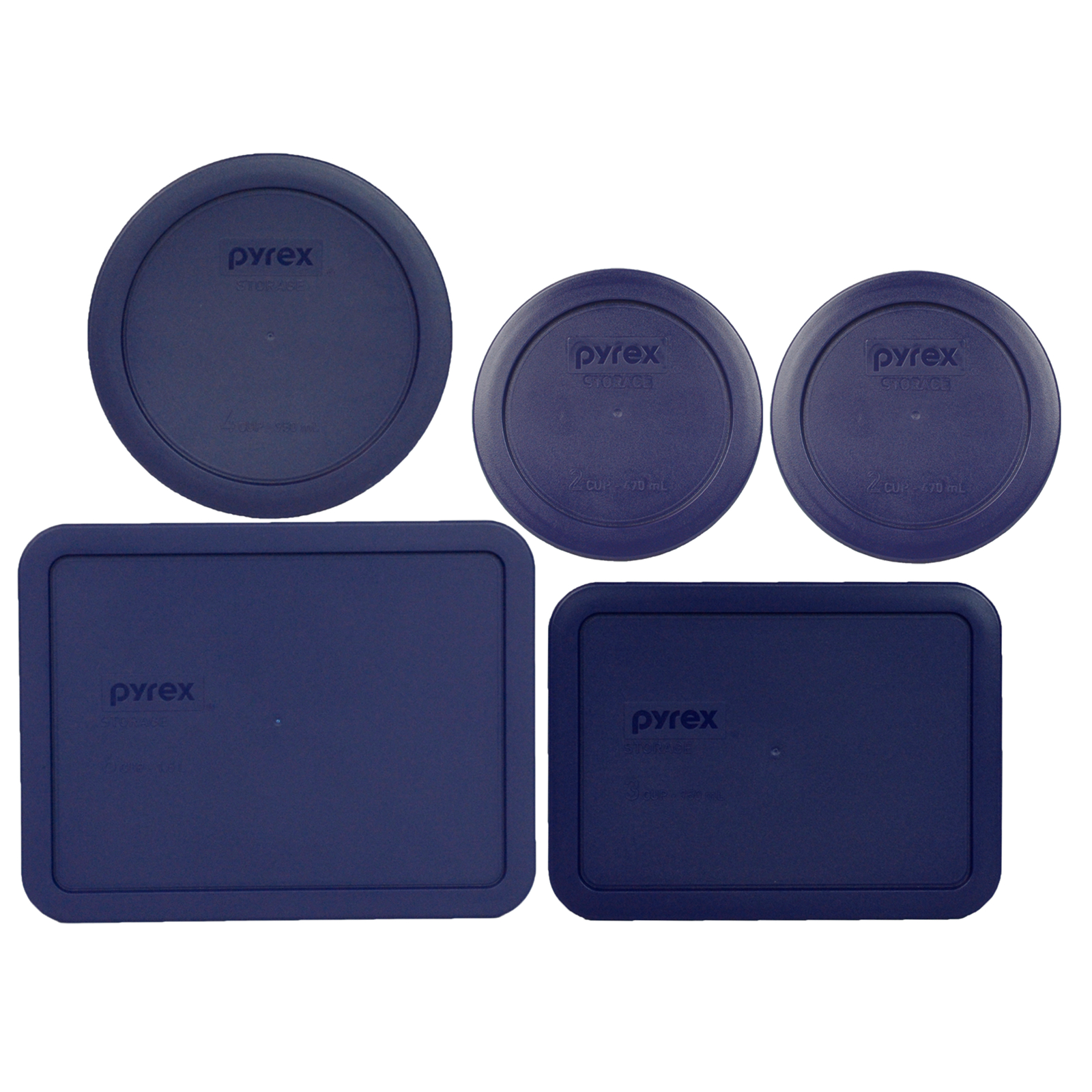 Pyrex (2) 7200-PC (1) 7201-PC (1) 7210-PC (1) 7211-PC Blue Replacement Lid Set gallery