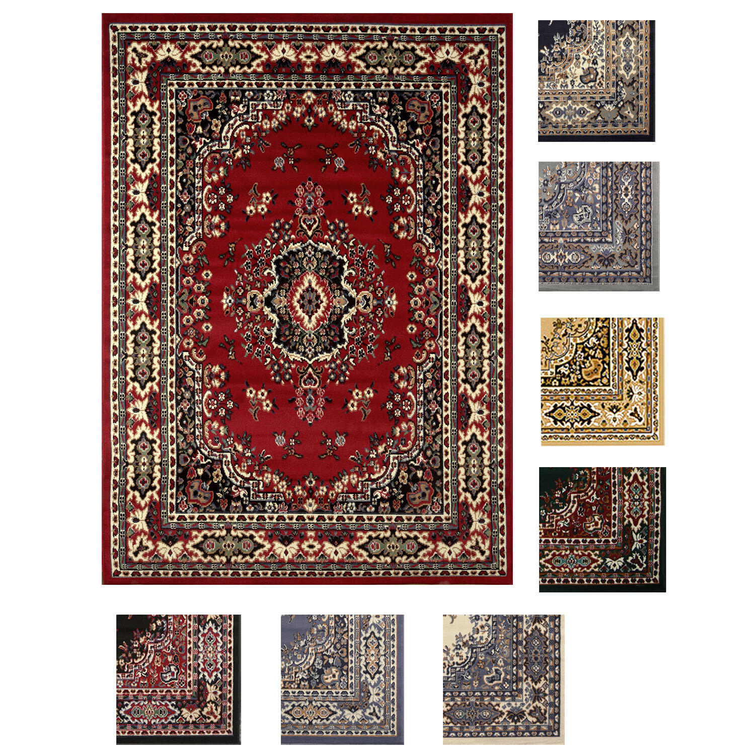Large Traditional 8x11 Oriental Area Rug Persien Style Carpet -Approx 7'8"x10'8" gallery
