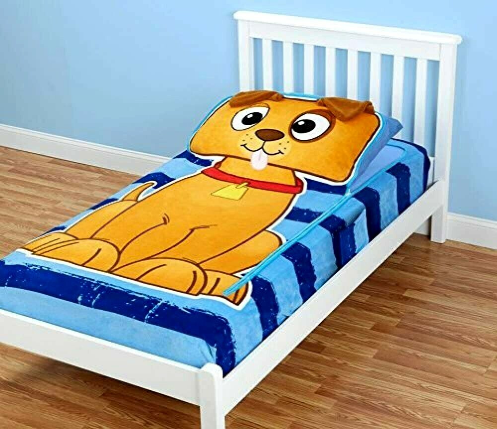 Zippy Sack - Puppy Brown/Blue Twin Size Bedding Solution with Zipper Closure NEW gallery