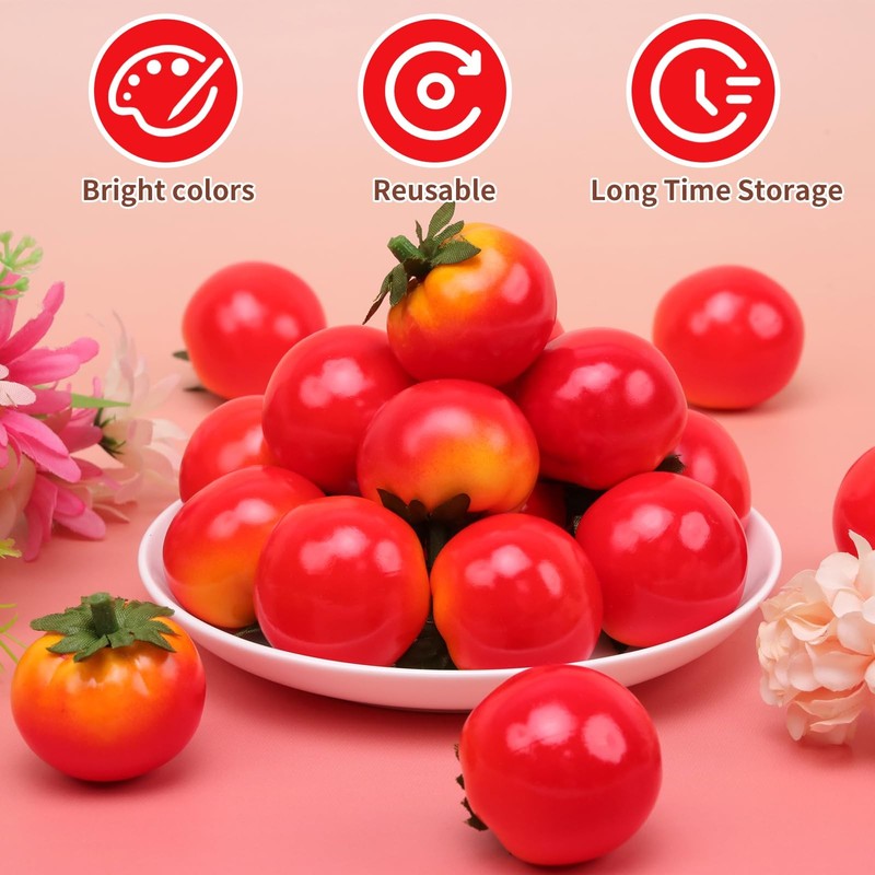 Gresorth 40pcs Mini Artificial Tomato Decoration Fake Fruit Home Party Christmas gallery