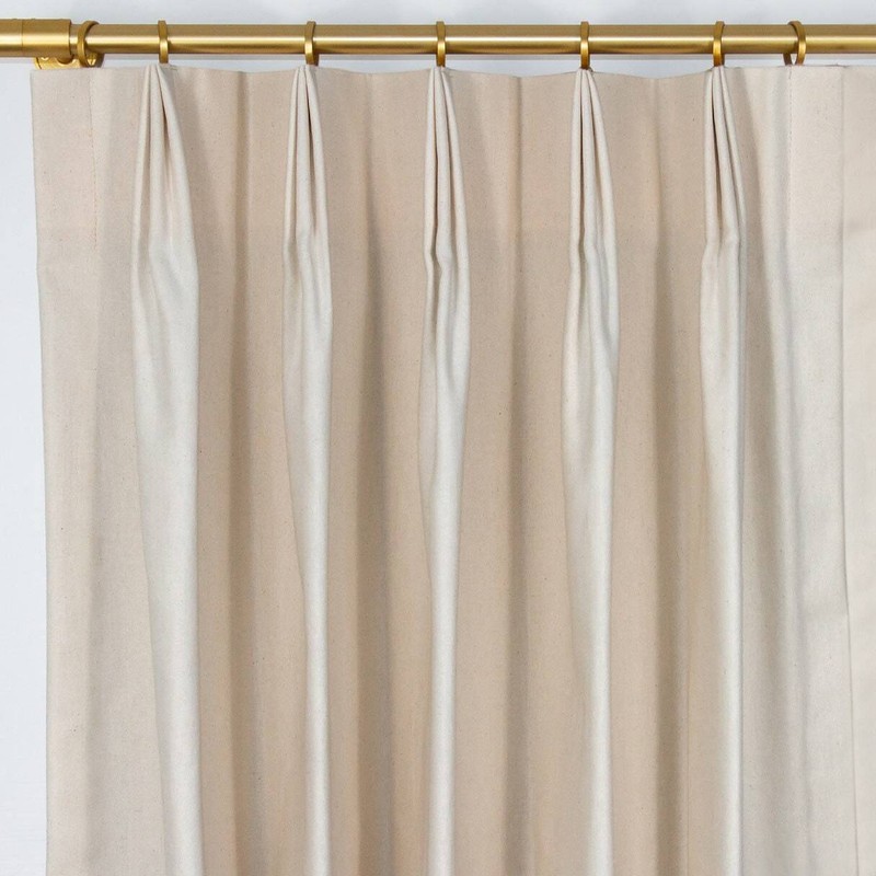 Custom Blackout Drapes - Pleated - 7 oz. Cotton Duck Natural - 1 Pair / 2 Panels gallery