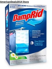 3 PACK – DampRid High Capacity Moisture Absorber Hanging Bag 15.4 oz Fresh Scent