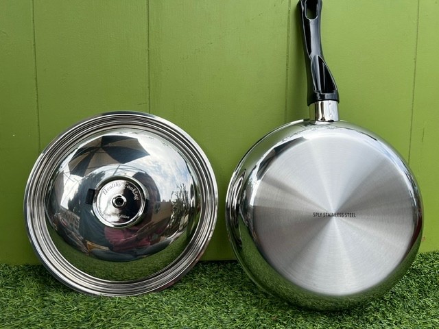 HEALTHY COOKING Special Edition Gourmet Skillet With Lid 10" Stainless Steel NEW gallery