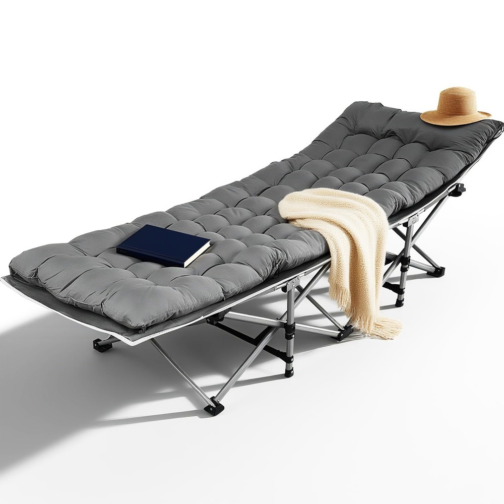 Cot Camping Cot with Thick Pad Cots for Sleeping Camping Bed Folding Cot