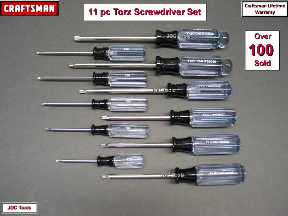 Craftsman 11 pc Torx Screwdriver Set w 27T 10 6 5