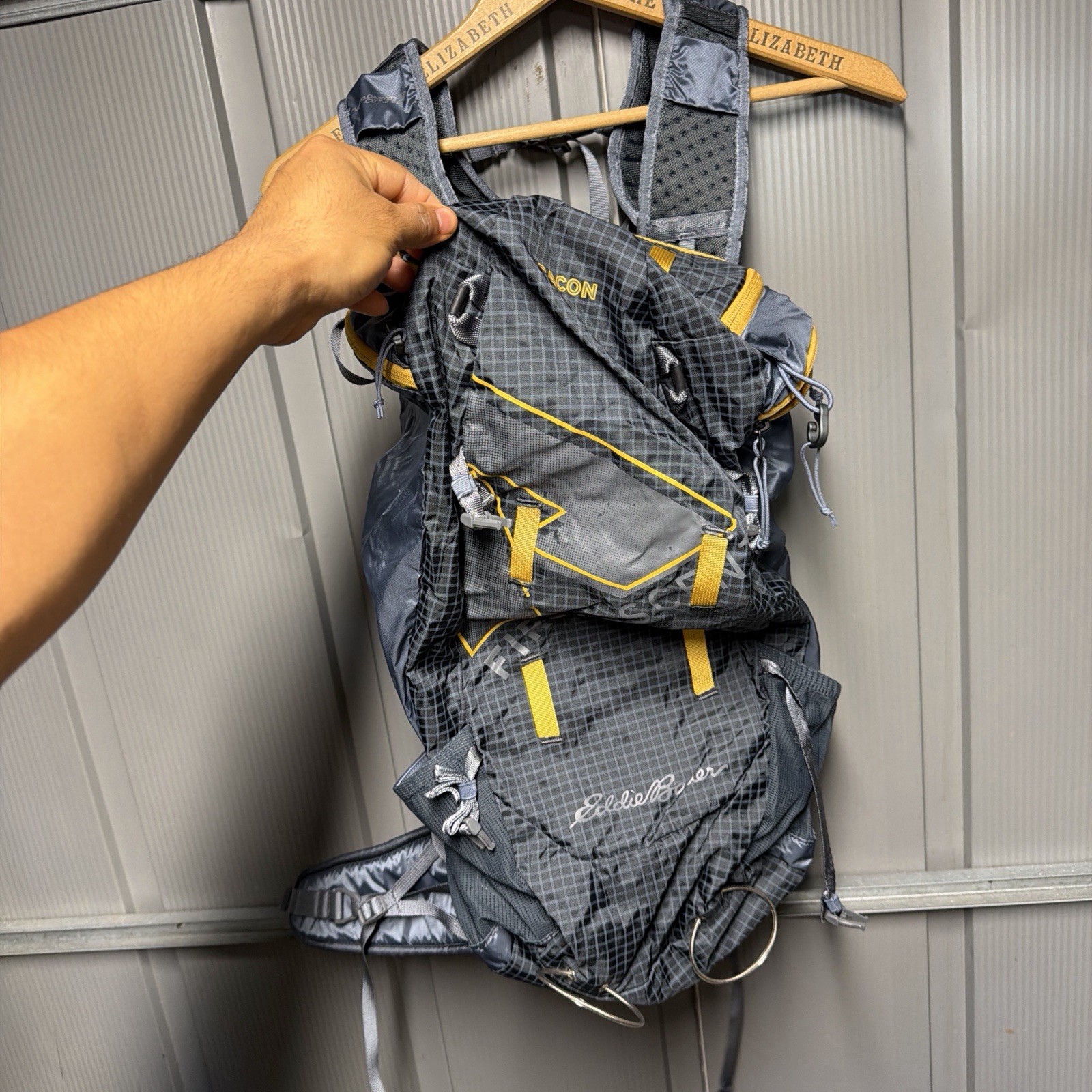 Eddie Bauer FIRST ASCENT BACON Backpack Gray Climbing Hiking Pack Lightweight