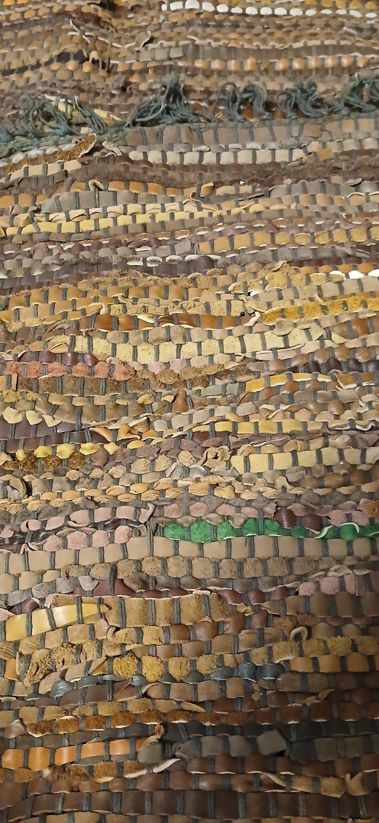 Hand Woven Leather Rug 44"x72" Tulsa Leather India gallery
