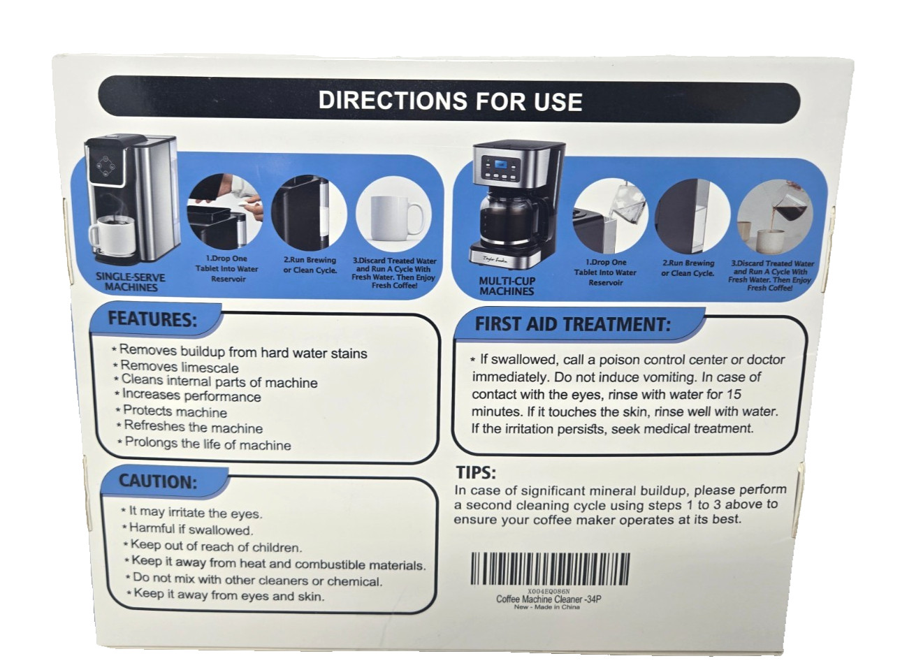 Uskich Universal Coffee Maker Cleaner (Unscented), 34 Tablets gallery