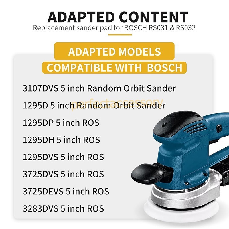 1-2PCS 5" 8Hole Hook&Loop Sander Pad For Bosch RS032 3107DVS 3725DVS 3725DEVS gallery