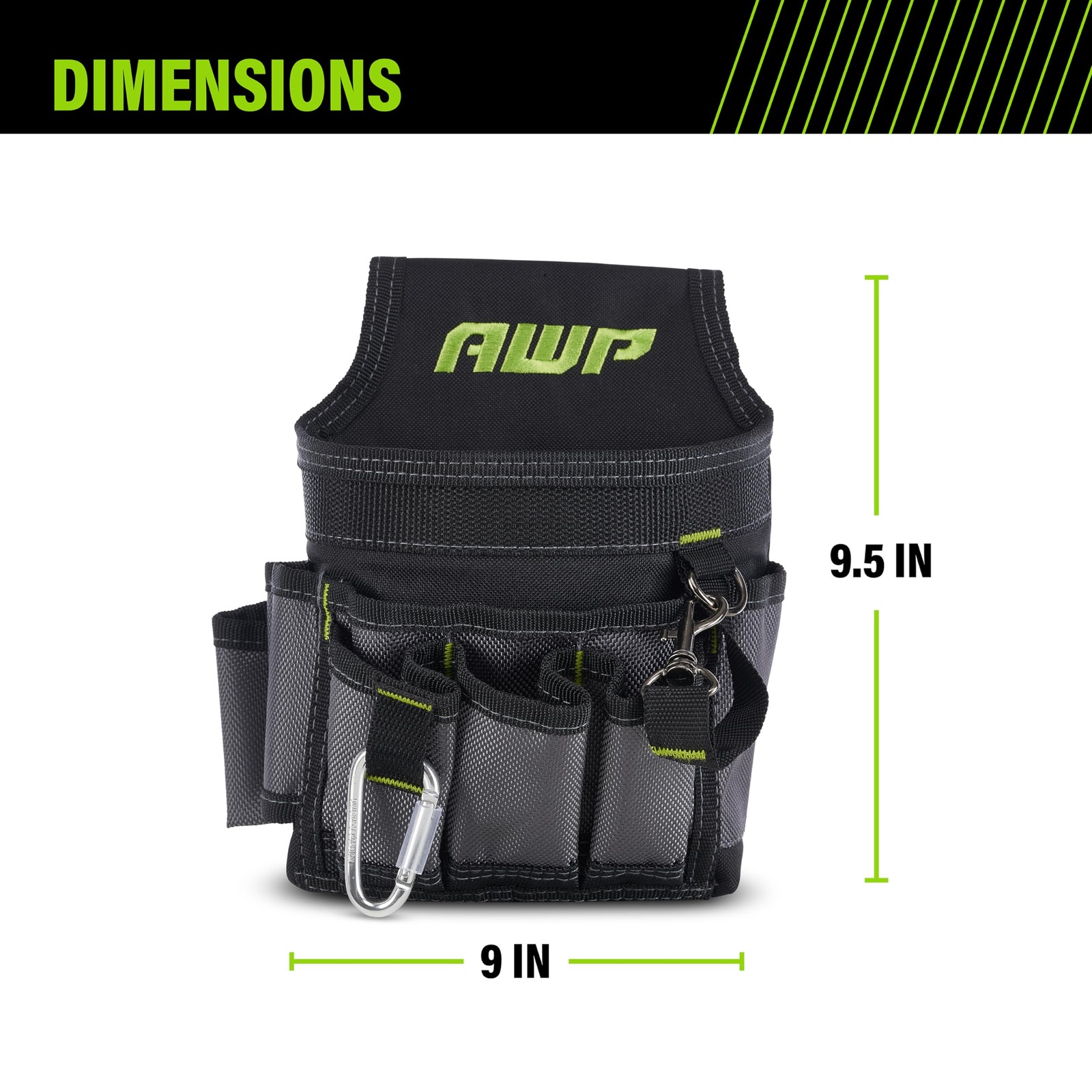 AWP Ballistic Nylon Mini Tool Pouch Multi-Pocket 9 Pockets, Black and Gray gallery