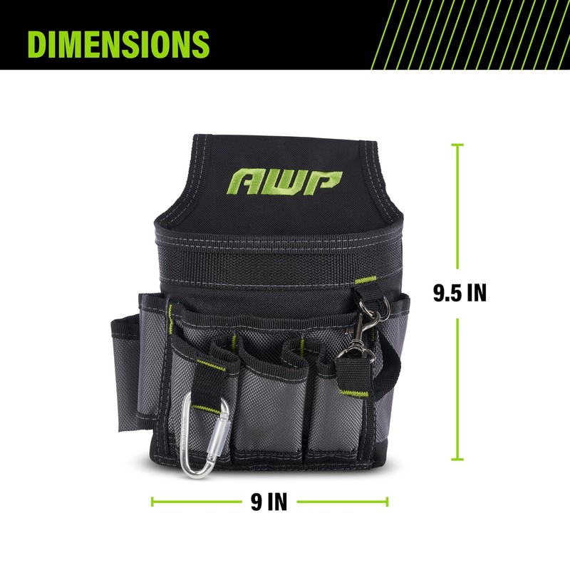 AWP Ballistic Nylon Mini Tool Pouch Multi-Pocket 9 Pockets, Black and Gray gallery