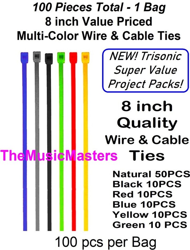 200 Pack Assorted Colors 8 inch Wire Cable Ties Nylon Zip Tie Down Wraps Straps gallery