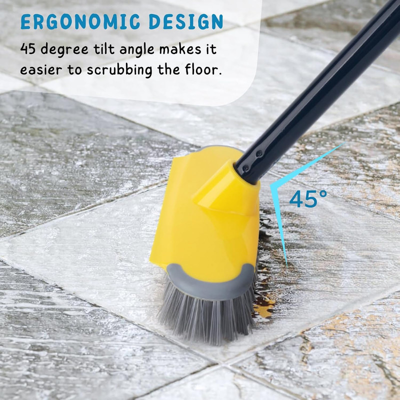Deck Brush with Long Handle, Floor Scrub Broom for Shower, 50'' Outdoor Scrubber gallery