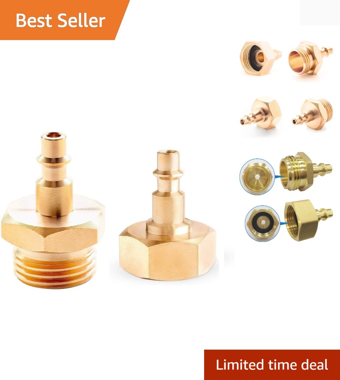 Brass Adapter Blowout Plug for Winterizing | 1/4" Quick Connect for Garden Hoses gallery
