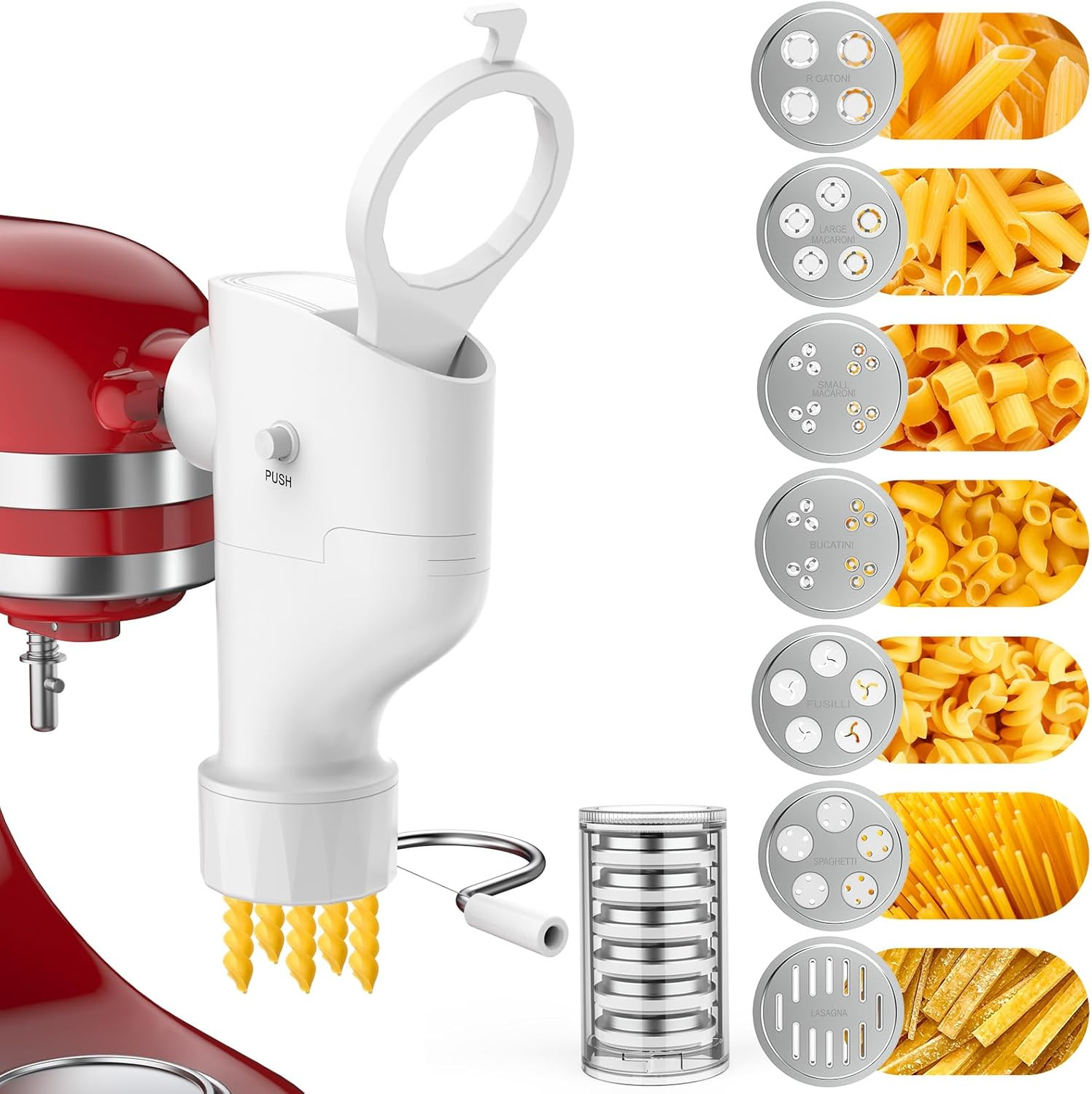 Pasta Maker Attachment for Kitchenaid Stand Mixer, 7 Interchangeable Pasta Plate gallery