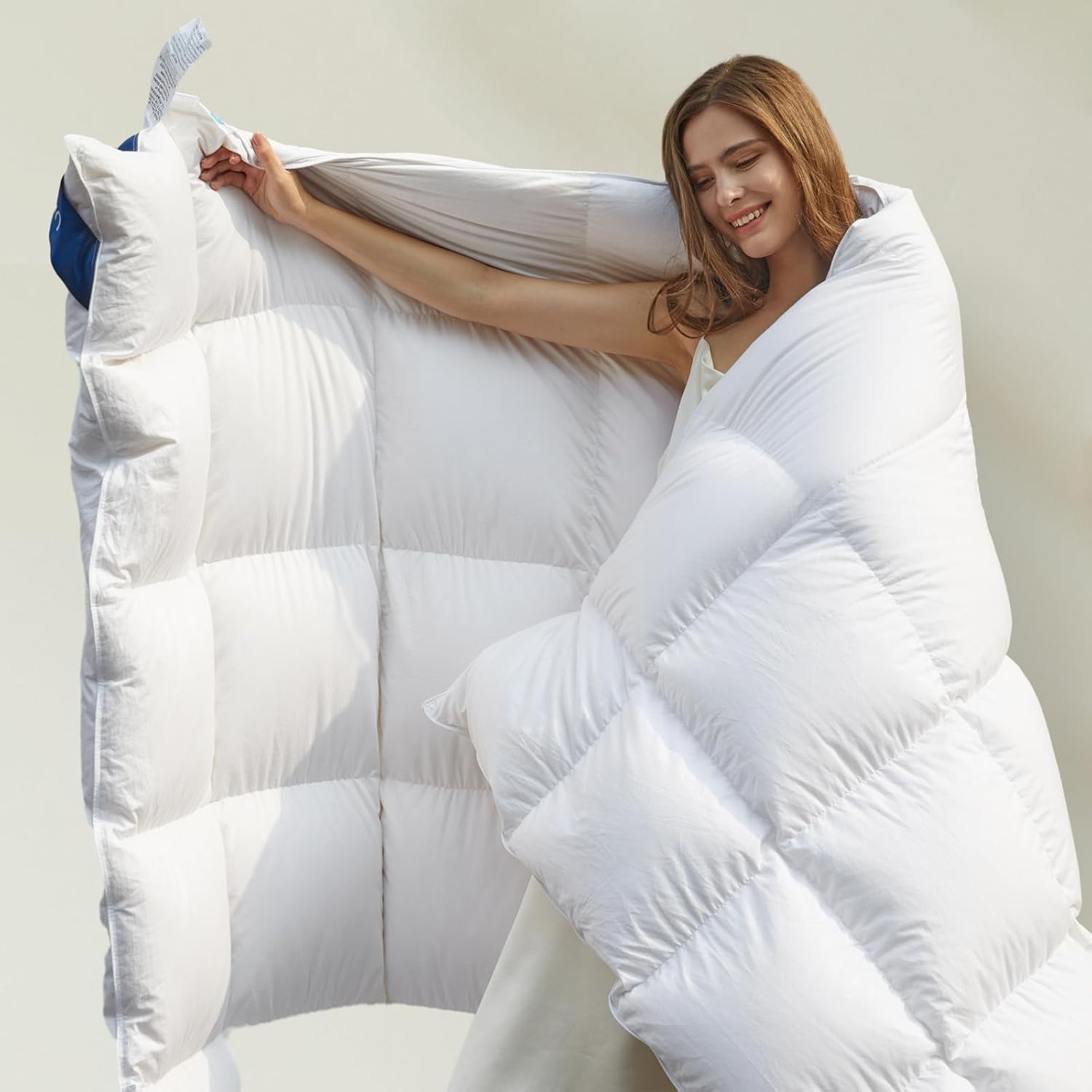Feather Down Comforter Twin Size All Season White Extra Fluffy Down Duvet Insert gallery