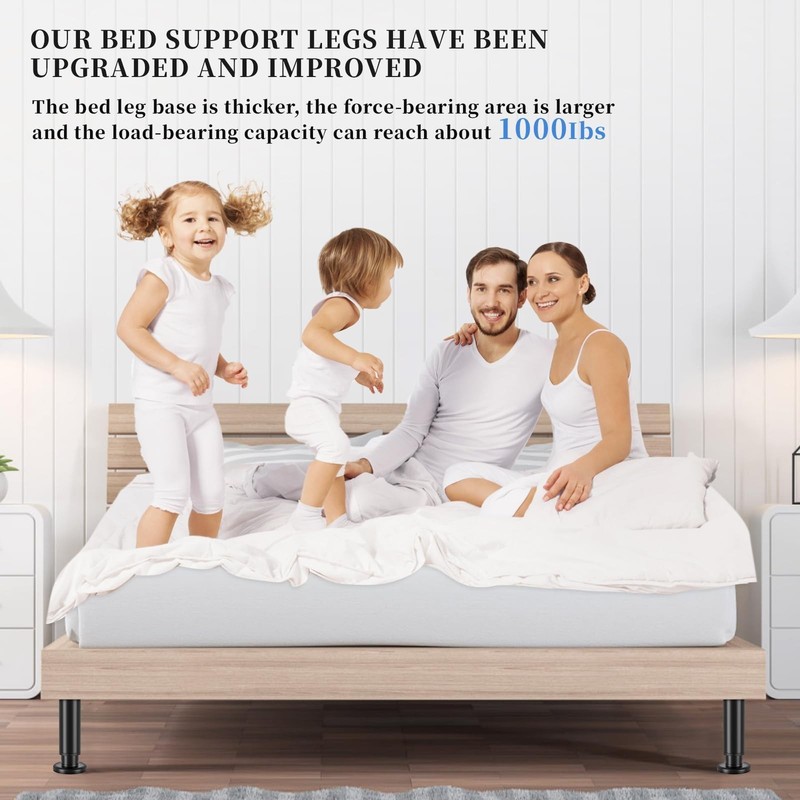 Upgrade 2Pcs Bed Legs Support, Adjustable Metal Bed Frame Support Legs 7.08-1... gallery